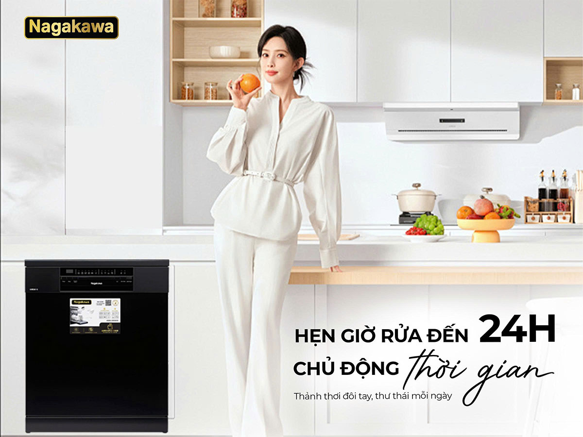 Máy rửa bát 15 bộ Nagakawa NMD9818