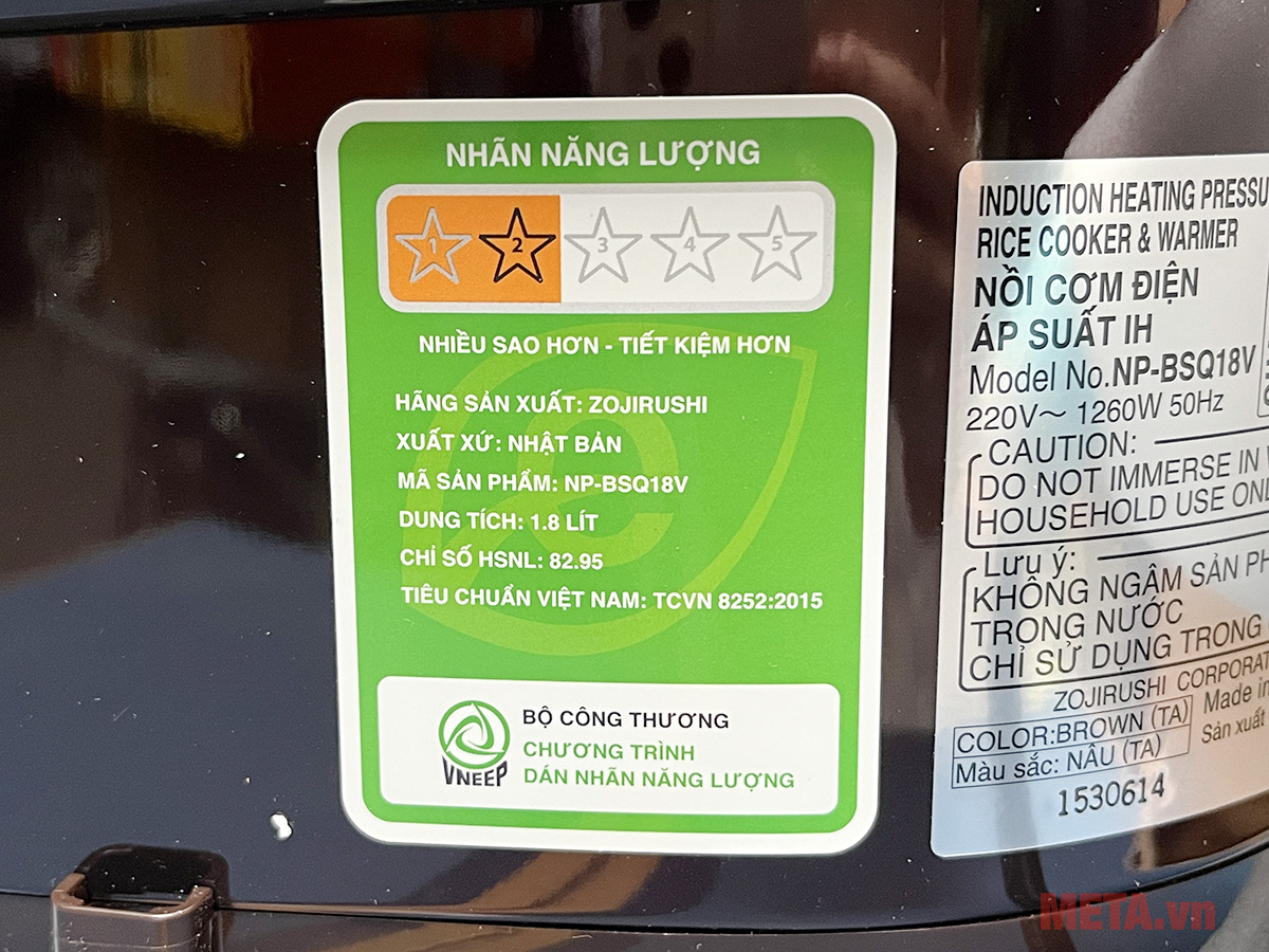 Nồi cơm áp suất điện tử cao tần Zojirushi NP-BSQ18V 1.8 lít