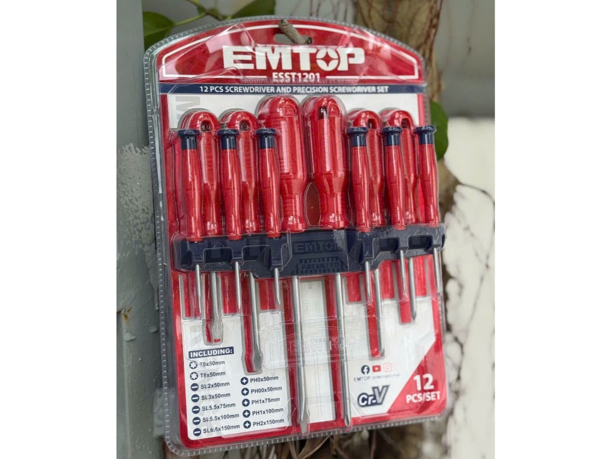 Bộ 12 tua vít chiếc và tua vít chính xác Emtop ESST1201