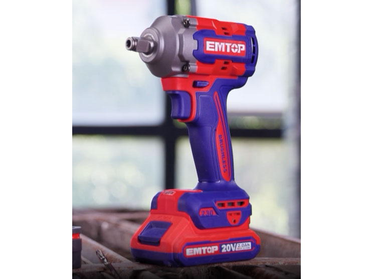 Bộ máy siết bu lông và siết vít Emtop ECIWL20236 (2 pin 2AH, sạc)