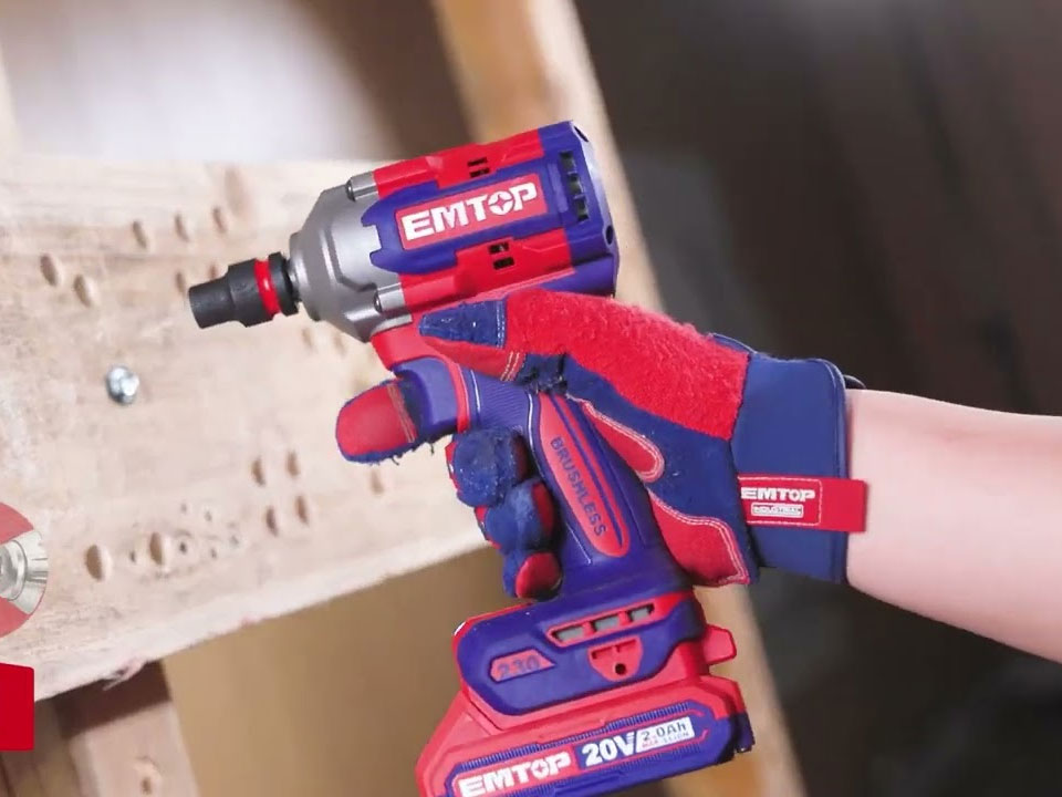 Bộ máy siết bu lông và siết vít Emtop ECIWL20236 (2 pin 2AH, sạc)
