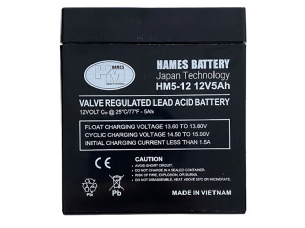 Ắc quy kín khí AGM 12V 5Ah Hames HM5-12