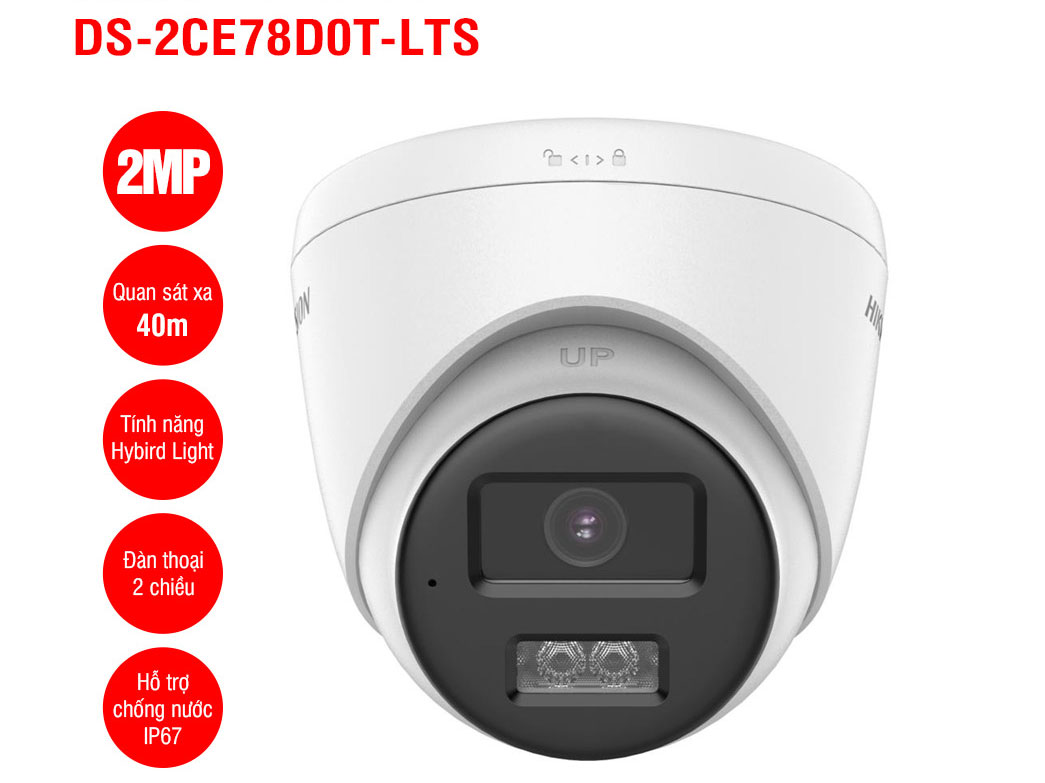 Camera HDTVI 2MP Hikvision DS-2CE78D0T-LTS