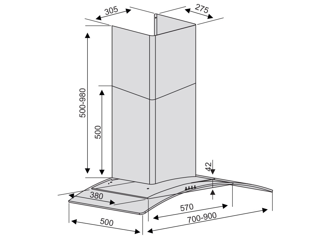 Máy hút mùi Lorca TA-2001MD (70cm)