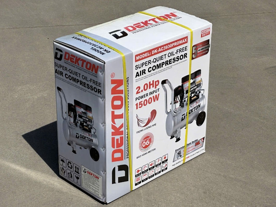 Máy nén khí không dầu Dekton DK-AC3930PROMAX (30 lít, 2HP, bình hợp kim nhôm)