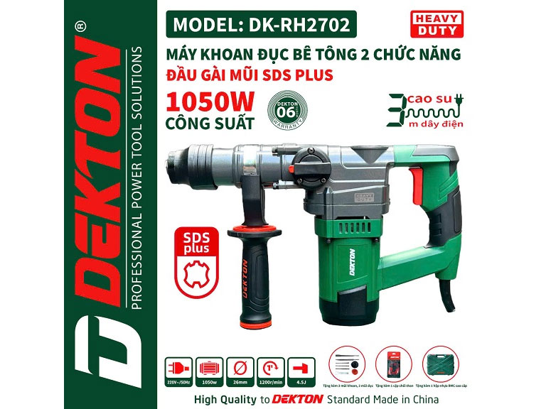 Máy khoan đục Dekton DK-RH2702 - 1.050W