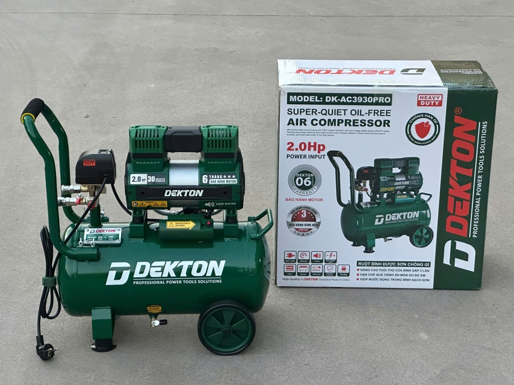 Máy nén khí không dầu Dekton DK-AC3930PRO (30 lít, 2HP)
