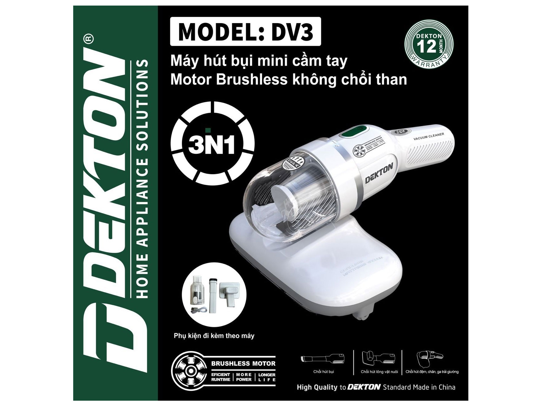 Máy hút bụi dùng pin mini Dekton DV3