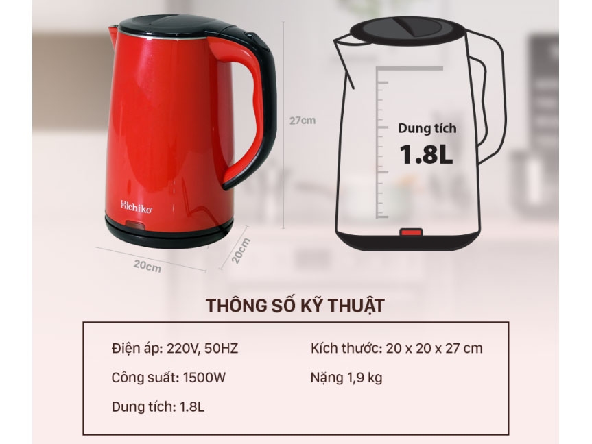 Ấm siêu tốc Hichiko HC-818