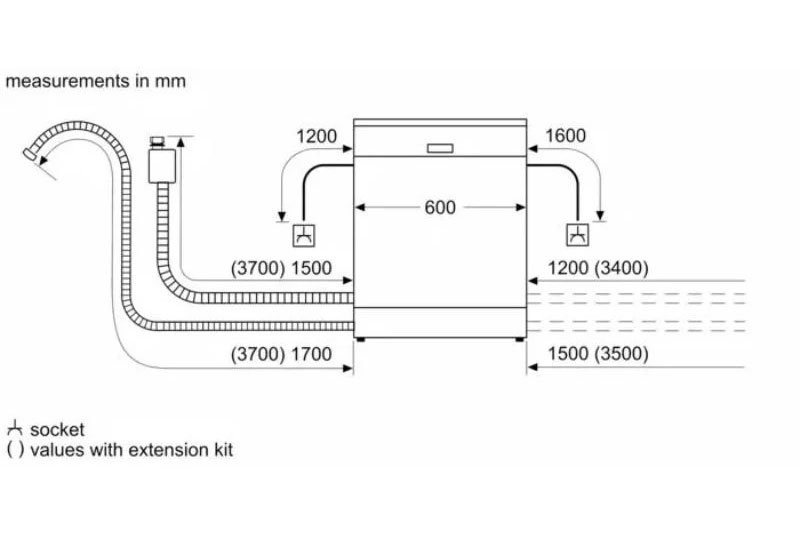Máy rửa bát Bosch SMS4EMC06E serie 4, độc lập