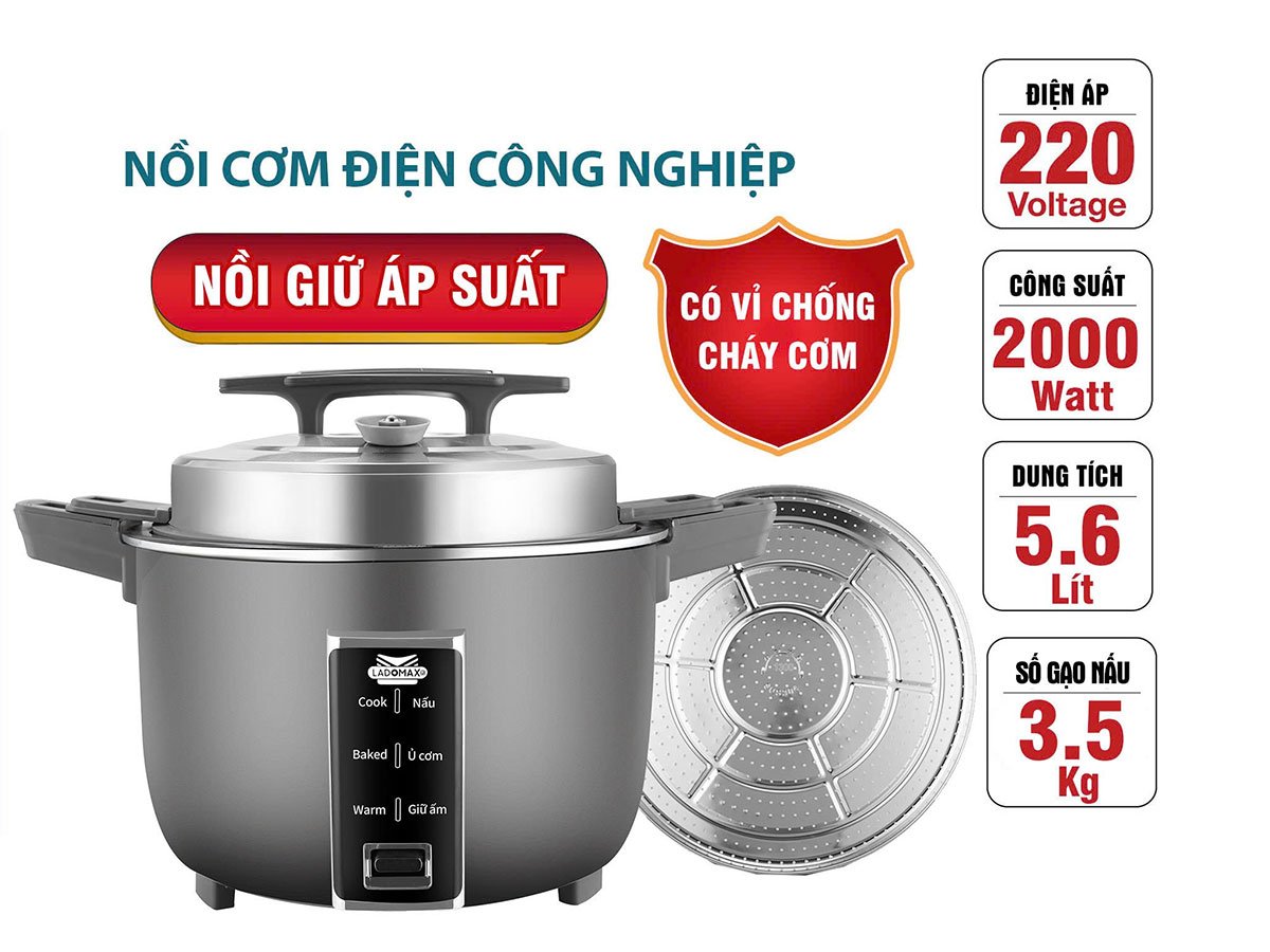 Nồi cơm điện công nghiệp Ladomax HA-7356 - 5.6 lít