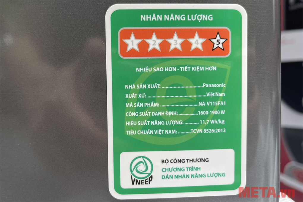 Máy giặt Panasonic Inverter 11.5kg NA-V115FA1LV
