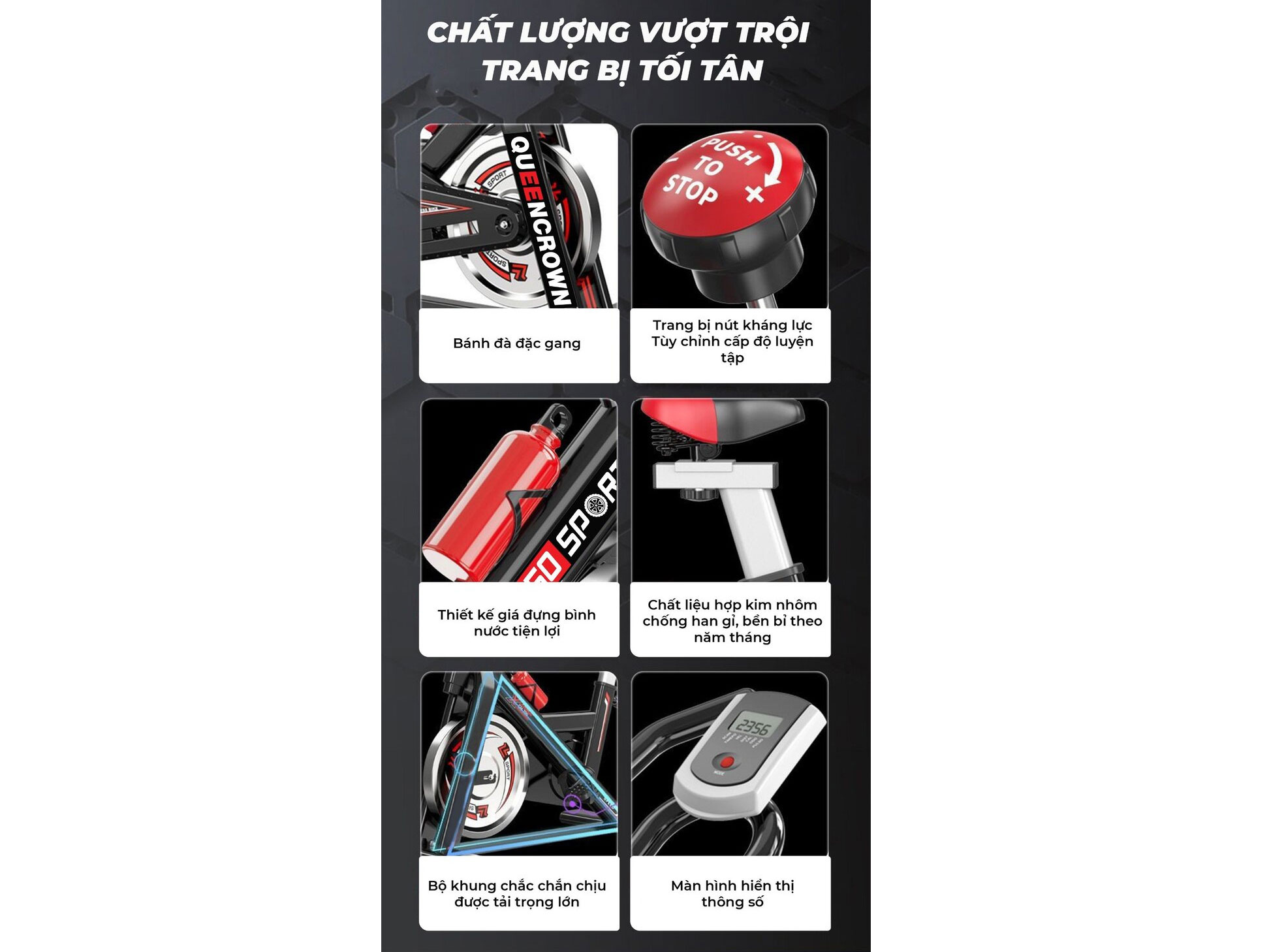 Xe đạp tập thể dục Queen Crown QC 250 Sport