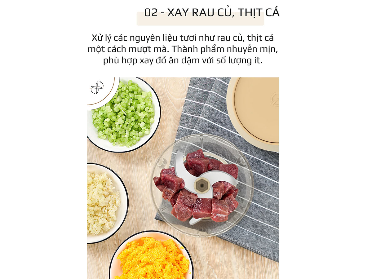 Máy xay thực phẩm đa năng sạc pin Olivo RFC270