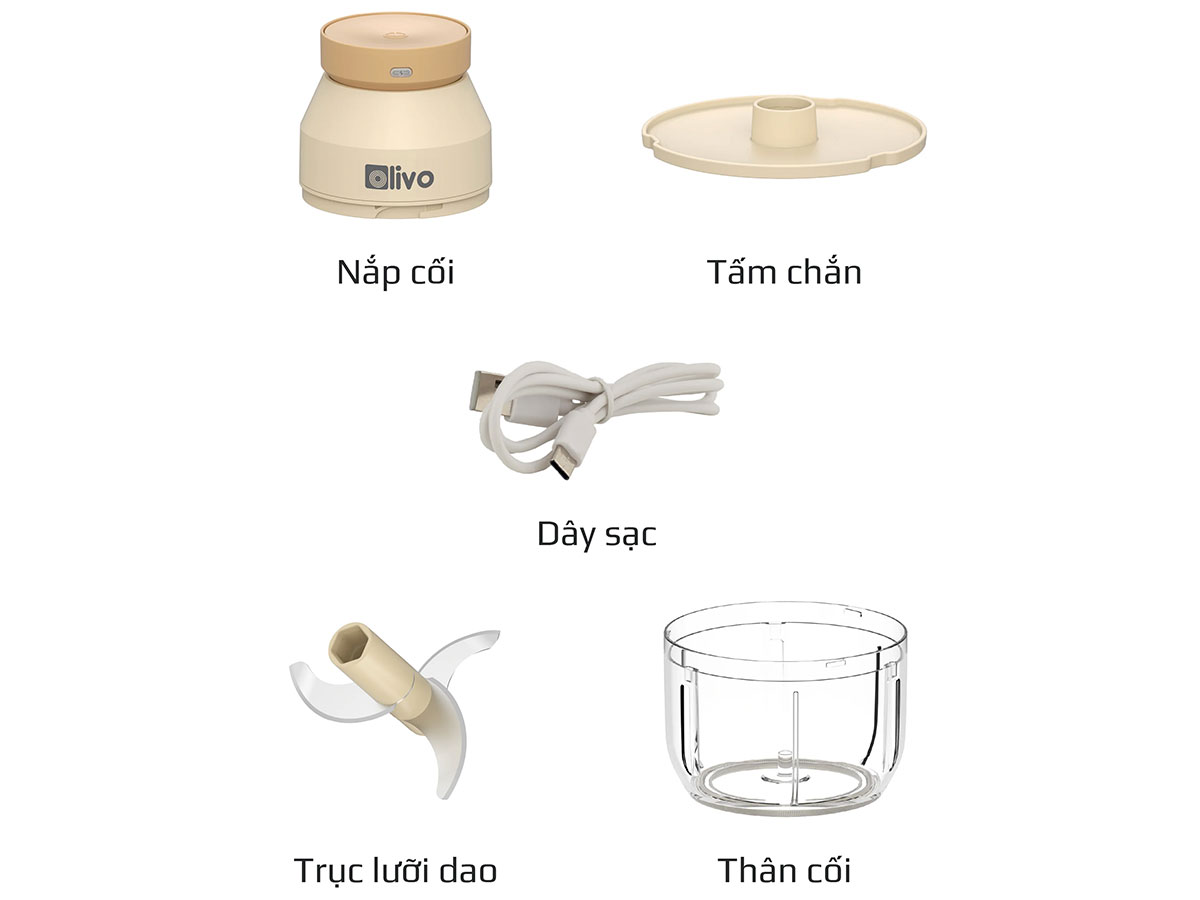 Máy xay thực phẩm đa năng sạc pin Olivo RFC270