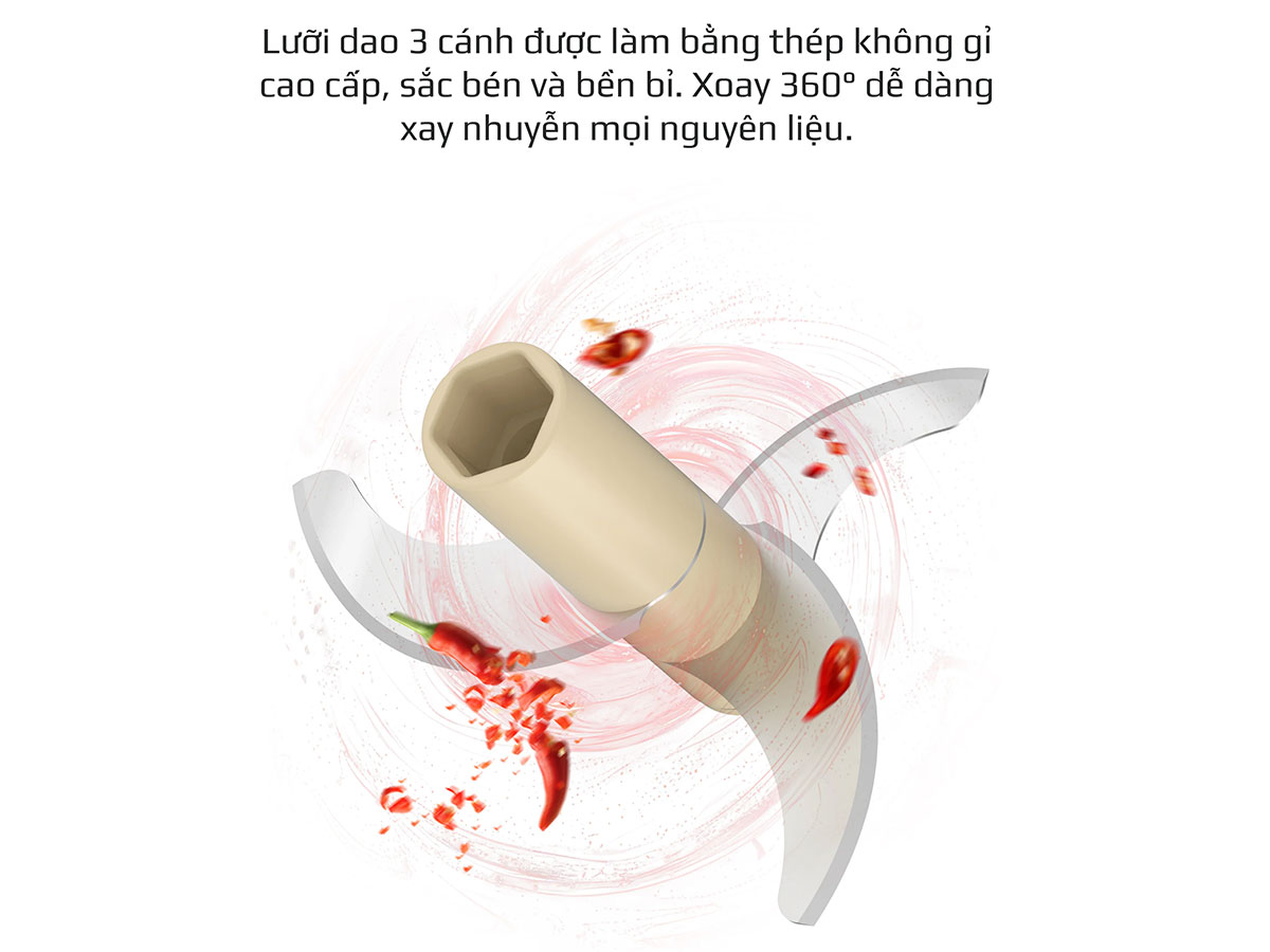 Máy xay thực phẩm đa năng sạc pin Olivo RFC270