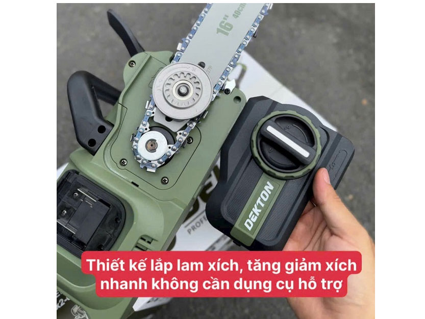 Máy cưa xích dùng pin 21V Dekton M21X2-CX16XPRO (Chưa pin và sạc)