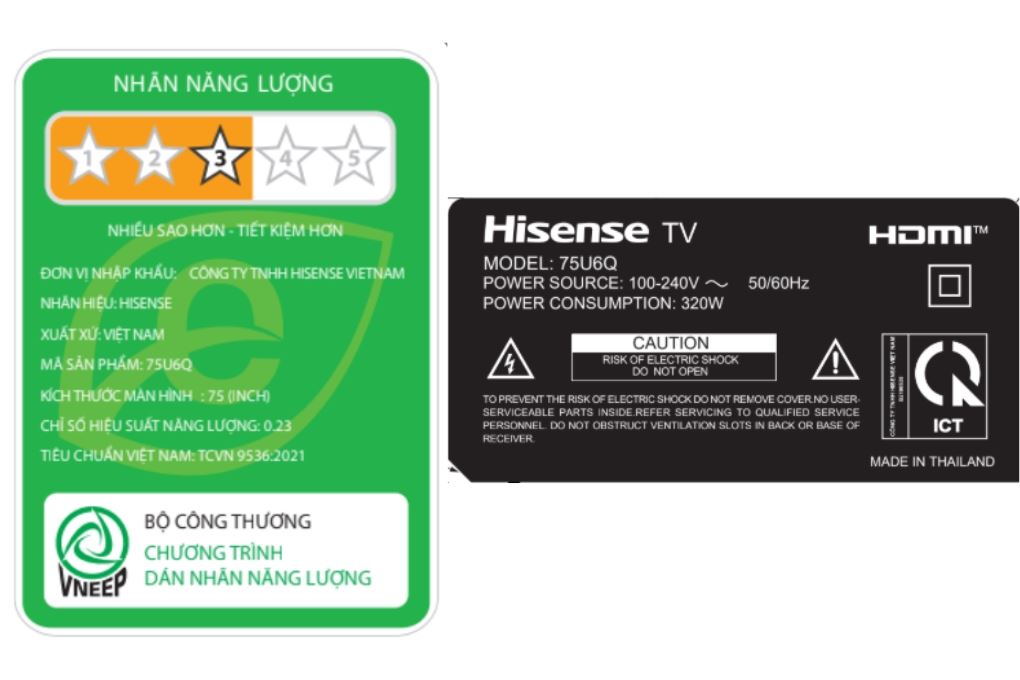 Smart Tivi Mini-LED ULED Hisense 4K 75 inch 75U6Q