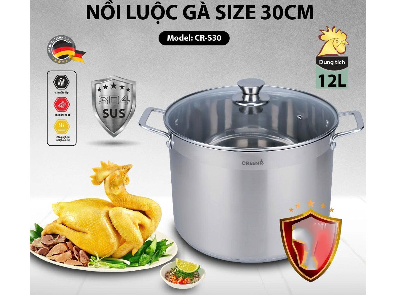 CR-S30 có đáy nồi không thấm nước CR-S30