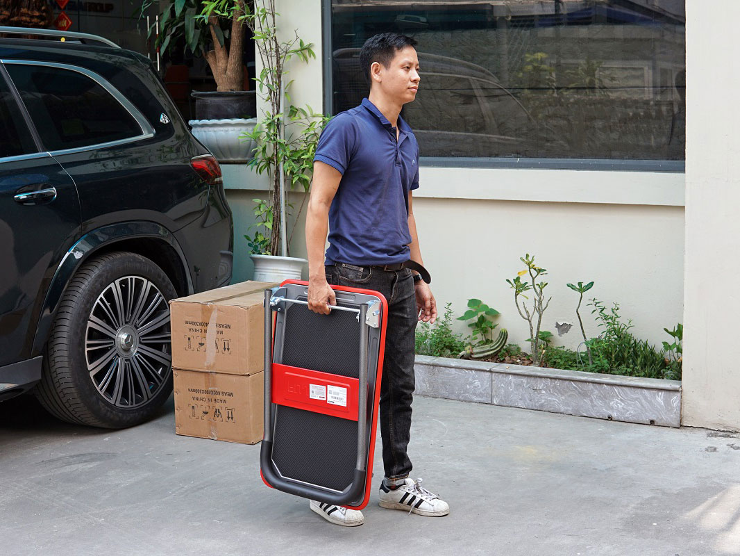 Xe đẩy hàng sàn thép 4 bánh FujiHome SH150N