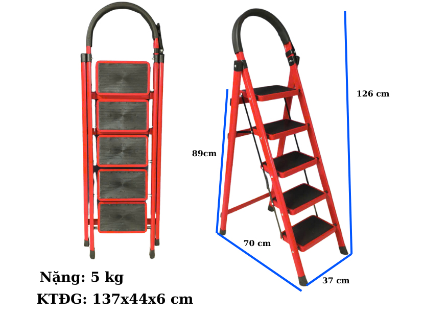 Thang ghế khung sắt gấp gọn chữ A Nikita NKT-58