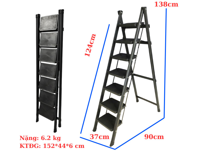 Thang ghế khung sắt gấp gọn chữ A Nikita NKT-74