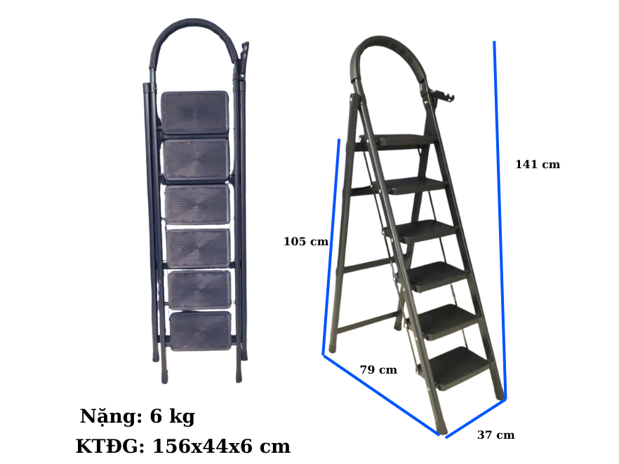 Thang ghế khung sắt gấp gọn chữ A Nikita NKT-67