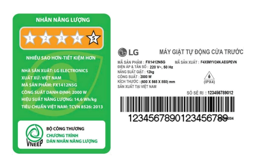 Máy giặt LG AI DD Inverter 12kg FX1412N5G