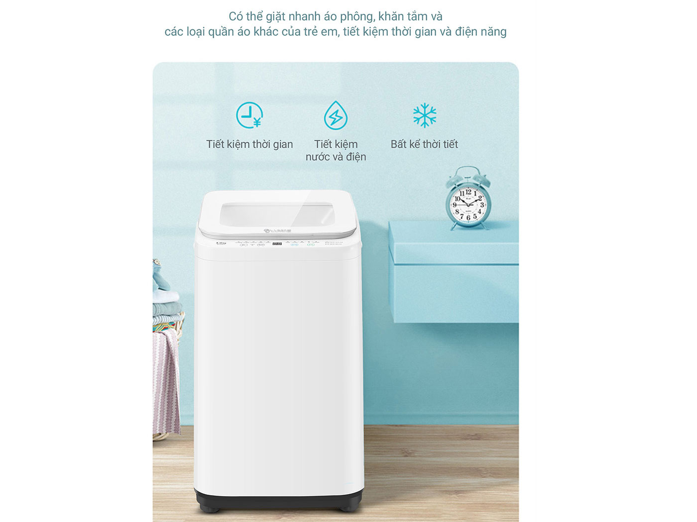 Máy giặt mini Lumias WS040WH (1.500W, 3kg, giặt nhiệt độ cao)