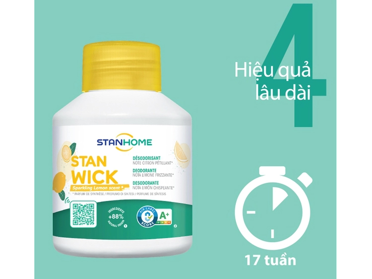 Sáp thơm khử mùi Stanhome Stan Wick Sparkling Lemon 250ml