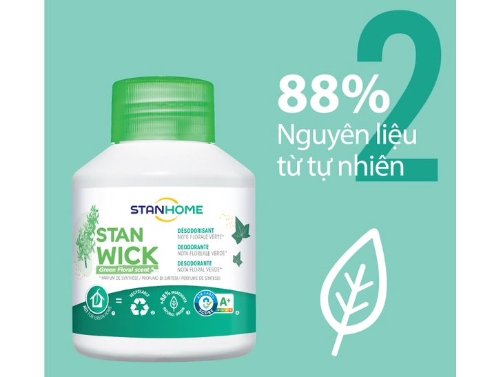 Sáp thơm khử mùi Stanhome Stan Wick Green Floral 250ml