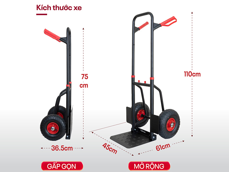 Xe kéo đẩy hàng 2 bánh gấp gọn Fujihome CC6300