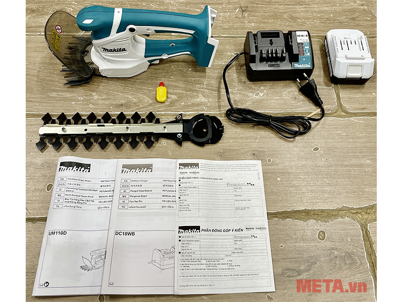 Máy tỉa hàng rào dùng pin Makita UM110D001 (110mm, sạc + 1 pin 1.5Ah)