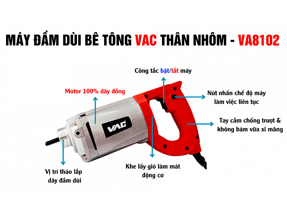 Máy đầm dùi bê tông VAC VA8102