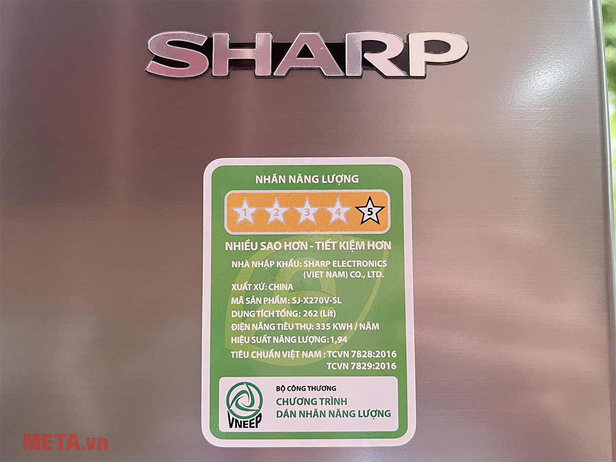 Tủ lạnh Sharp Inverter 262 lít SJ-X270V-SL