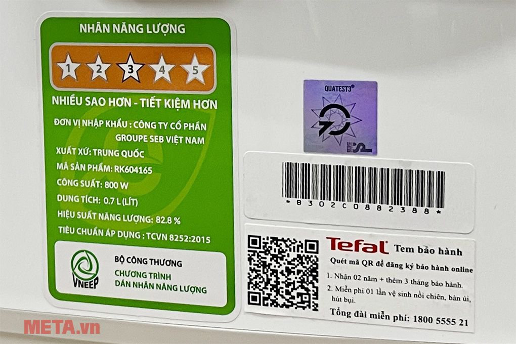 Nồi cơm điện tử cao tần niêu Tefal RK604165 - 0.7 lít