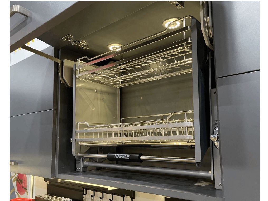 Rổ chén đĩa nâng hạ Hafele Lento tròn 700mm SUS304 (504.76.010)