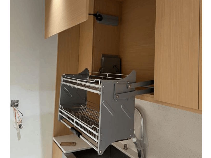 Rổ chén đĩa nâng hạ Hafele Lento tròn 800mm SUS304 (504.76.012)