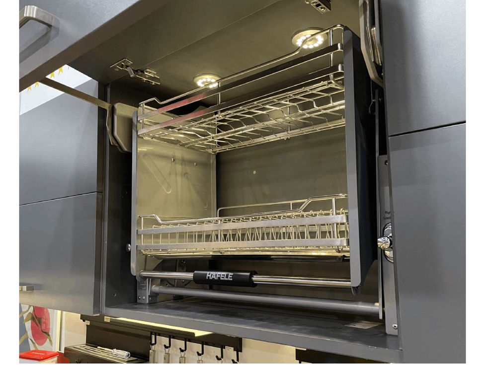 Rổ chén đĩa nâng hạ Hafele Lento tròn 900mm SUS304 (504.76.013)