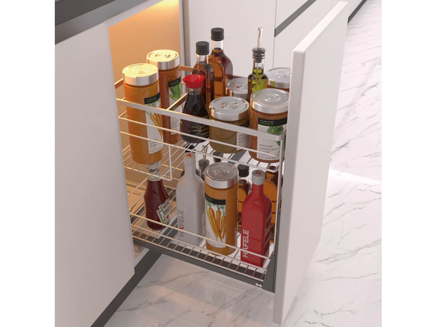 Rổ gia vị Hafele Sonata 200mm SUS304 (549.20.032)