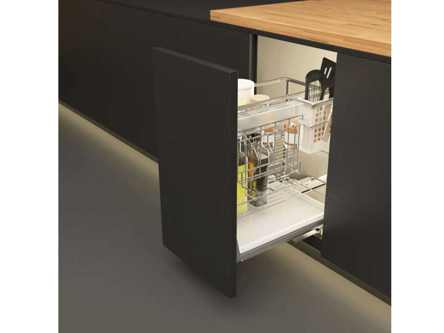 Rổ gia vị Hafele Sonata 250mm có kèm khay đũa (549.20.010)