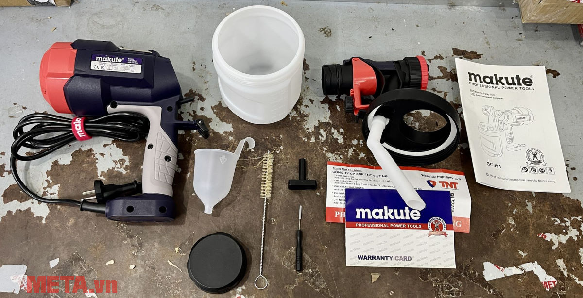 Bộ sản phẩm Máy phun sơn Makute SG001