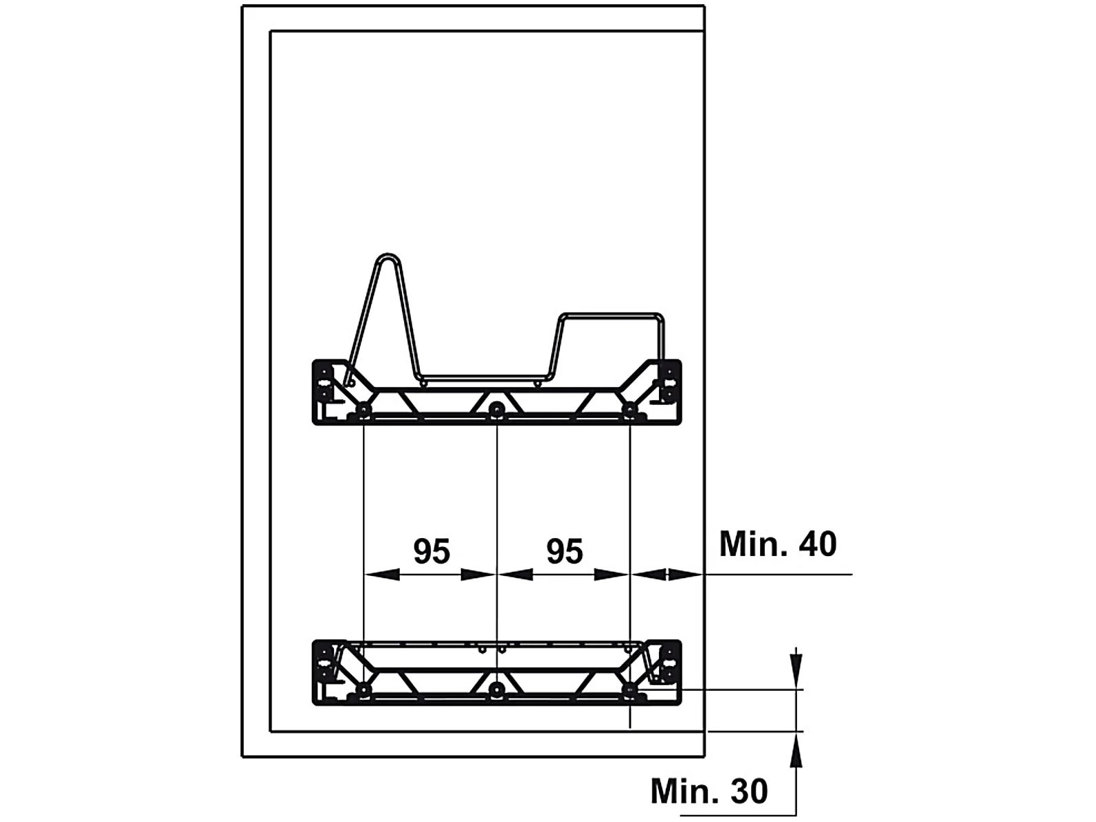 Rổ bát đĩa cố định Hafele PRESTO có khung 900mm (544.40.014)