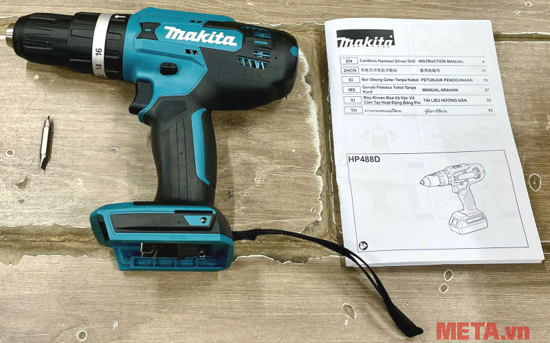 Hình ảnh thực tế Máy khoan pin 18V Makita HP488DZ