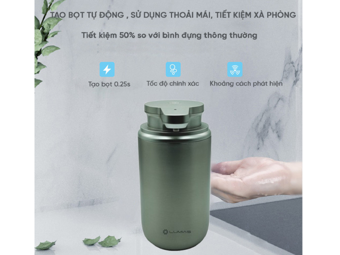 Hộp đựng xà phòng rửa tay Lumias LSD-350S (350ml, 1.500 mAh)