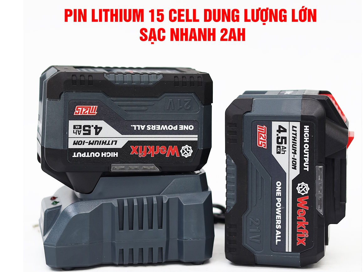 Máy siết bu lông dùng pin Workfix WF-IW780N (2 pin, 1 sạc)