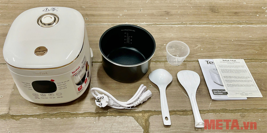Bộ sản phẩm Nồi cơm điện tử Tefal Rice Mate Mini RK515168 0.7 lít