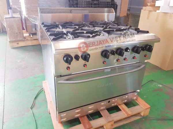 Bếp âu 6 họng có lò nướng dùng gas Berjaya DRO6-17