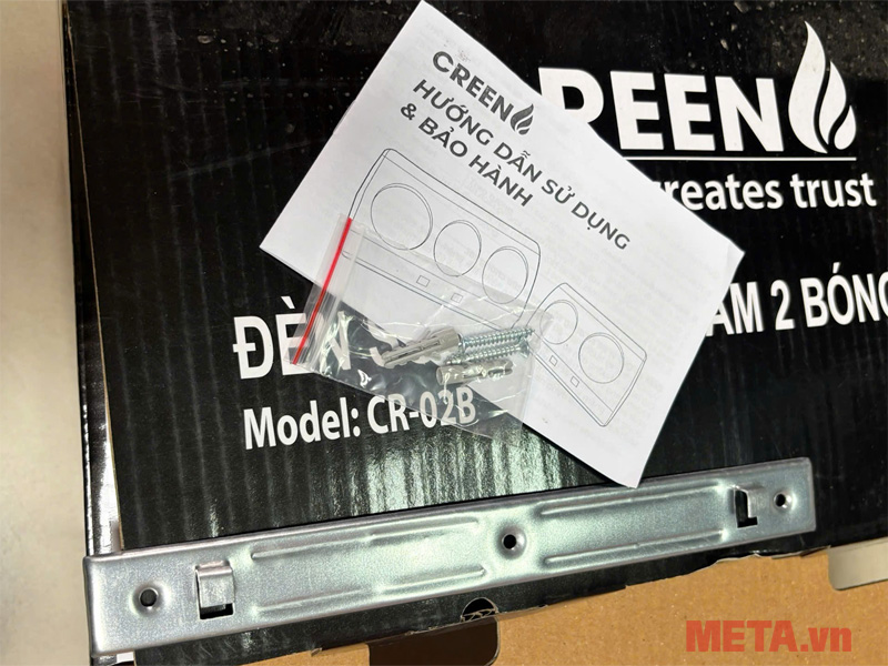 Đèn sưởi nhà tắm 2 bóng Creen CR-02