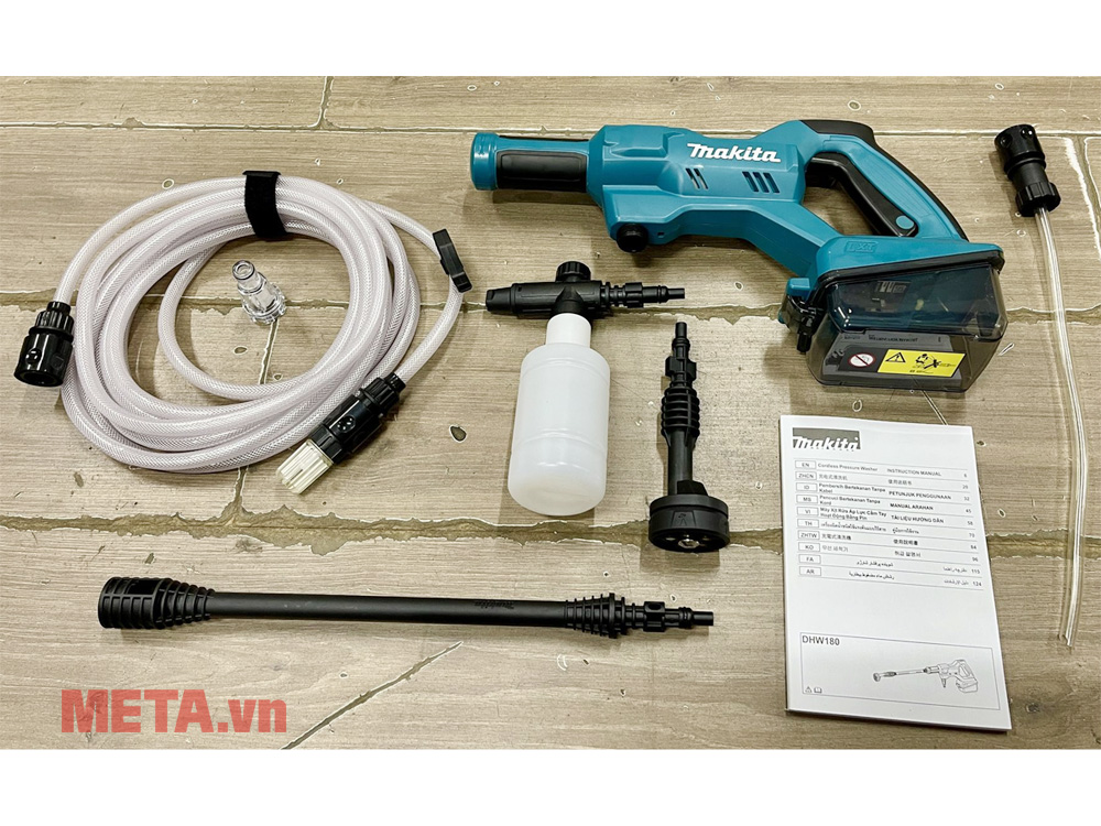 Máy xịt rửa áp lực dùng pin 18V Makita DHW180Z01 (Chưa pin và sạc)